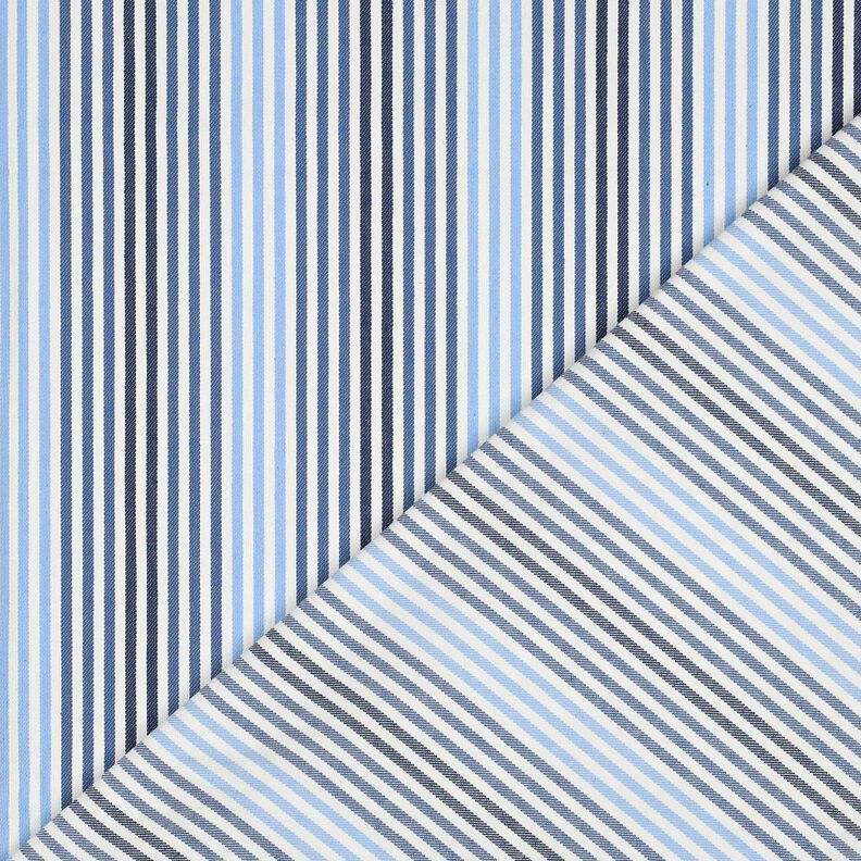 denim Mieszanka bawełny paski | Poppy Fabrics – dżins/mleczna biel,  image number 4