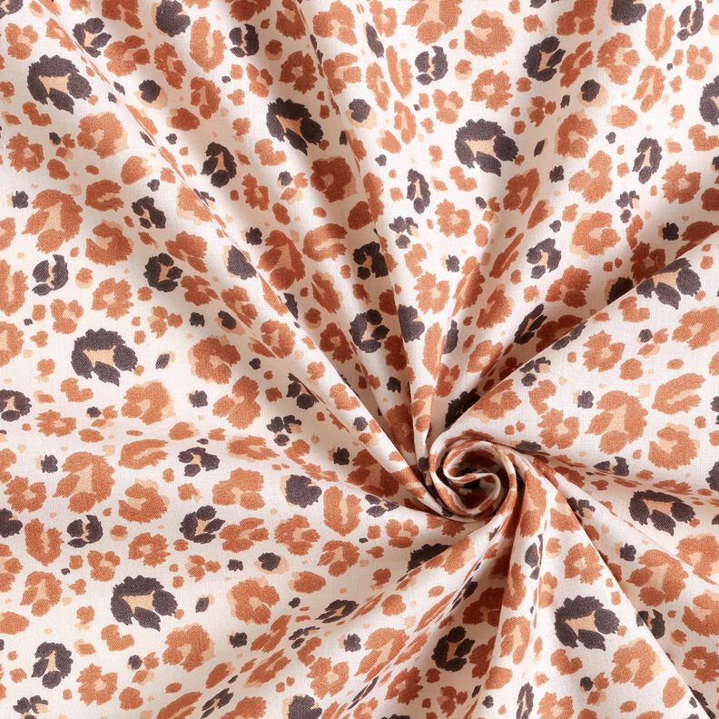 Tkanina bawełniana Kreton duże cętki lamparta – miedź/jasnobeżowy,  image number 3