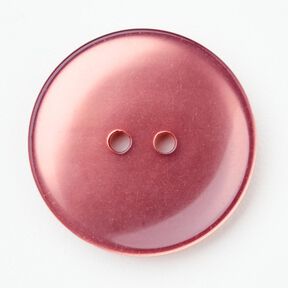 Guzik 2-dziurkowy błyszczący [Ø 25 mm] – ciemny brudny róż, 