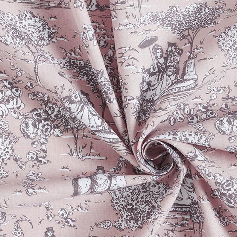 Tkanina bawełniana Kreton wizyta w parku – różowy,  image number 3