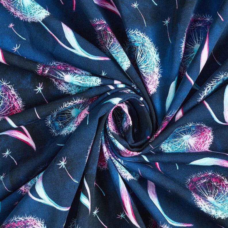 Dżersej bawełniany dmuchawce | Glitzerpüppi – ciemnogranatowy/purpura,  image number 3