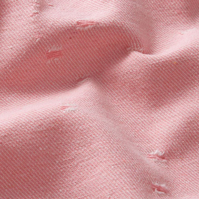 Denim z mieszanki bawełny z efektem znoszenia – róż,  image number 2