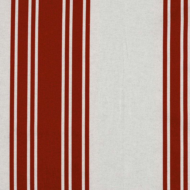 Tkanin dekoracyjna Panama Szerokie pasy – czerwień karminowa/mglisty szary,  image number 1