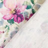 Muślin / Tkanina double crinkle akwarelowe kwiaty nadruk cyfrowy | by Poppy biel/purpura,  thumbnail number 4