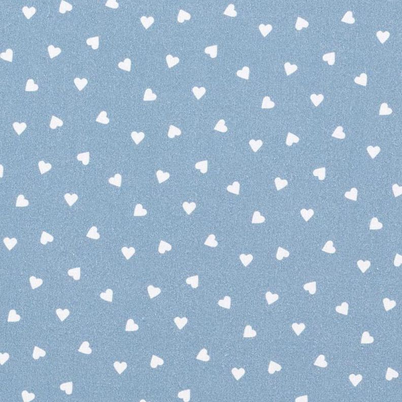 Popelina z bawełny organicznej rozproszone serca – jasnoniebieski jeans,  image number 1