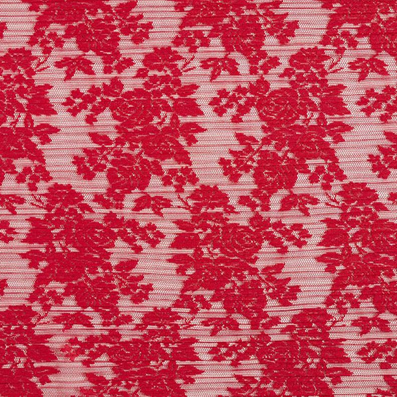Plisowana koronka w kwiaty – czerwień karminowa,  image number 1