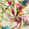 Tkanin dekoracyjna Half panama polne kwiaty – naturalny/malinowy,  thumbnail number 3