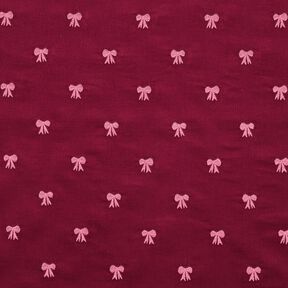 Sztruks cienki haftowane kokardy | Poppy Fabrics – czerwień karminowa, 