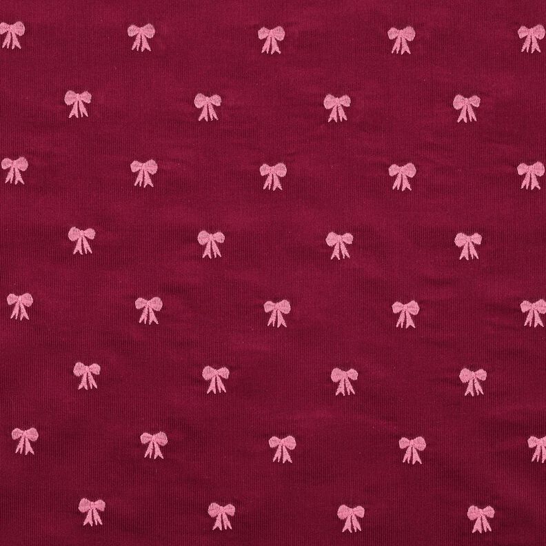 Sztruks cienki haftowane kokardy | Poppy Fabrics – czerwień karminowa, image number 1