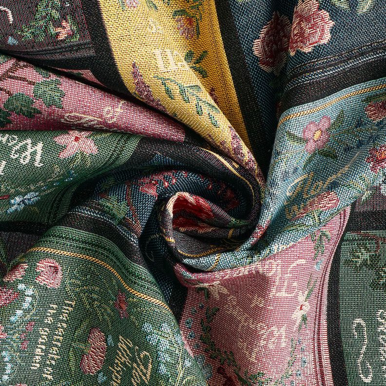 Tkanin dekoracyjna Gobelin okładka książki – czerń/merlot,  image number 3