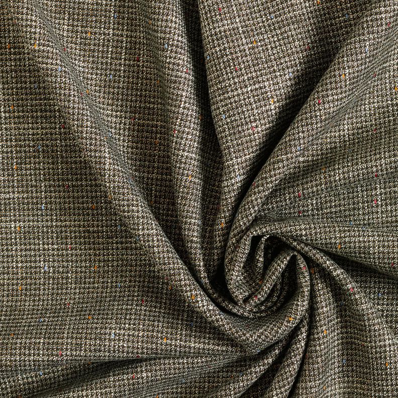 Tkanina spodniowa, drobna kurza stopka, brokat – czerń/biel,  image number 3