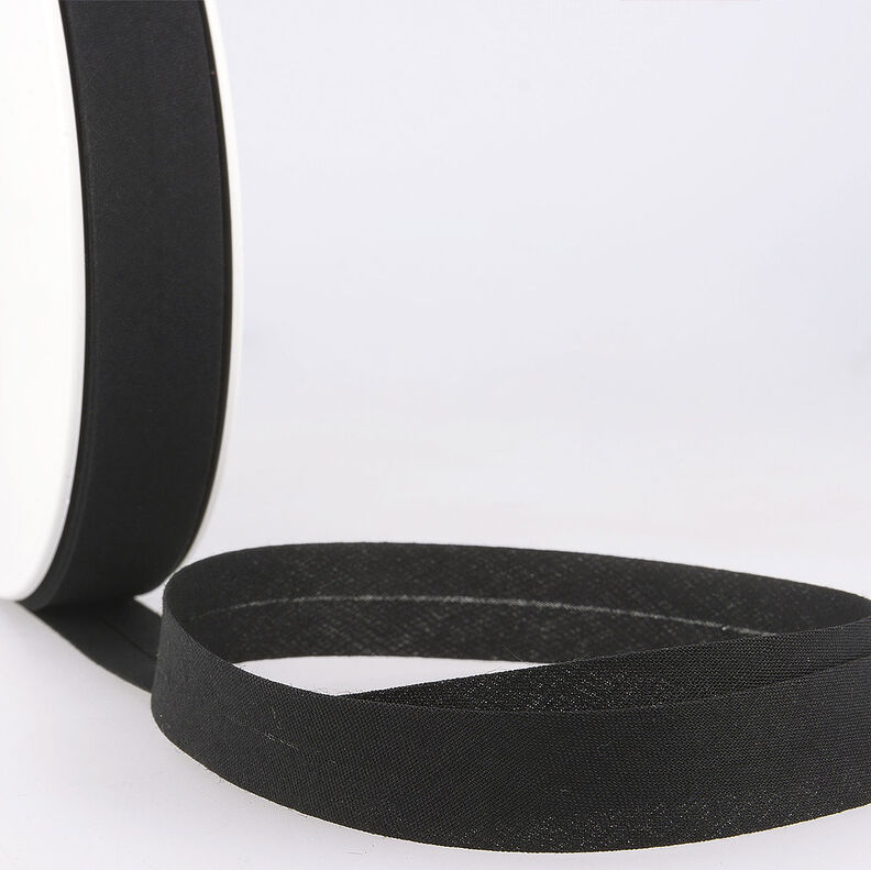 Taśma skośna Polycotton [20 mm] – czerń,  image number 1