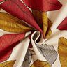 Tkanin dekoracyjna Half panama duże liście – terakota/naturalny,  thumbnail number 3