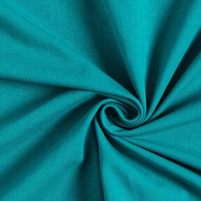 Dżersej bawełniany średniej ciężkości, jednokol. – petrol, 