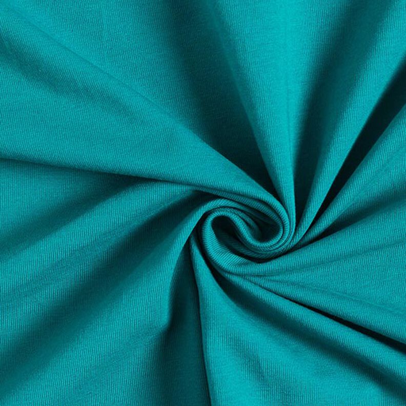 Dżersej bawełniany średniej ciężkości, jednokol. – petrol,  image number 1