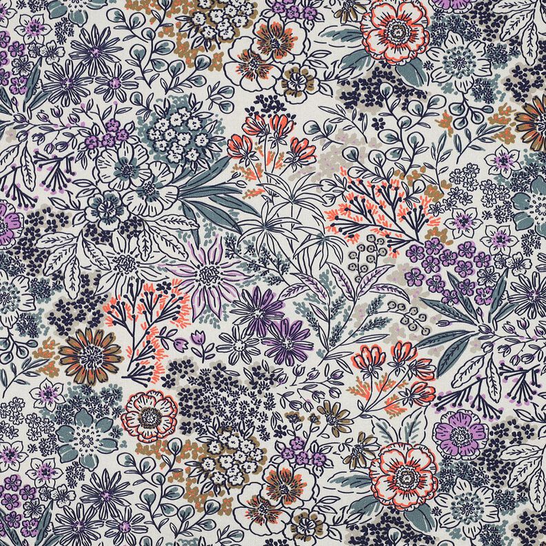 Popelina bawełniana polne kwiaty | Poppy Fabrics – biel,  image number 1