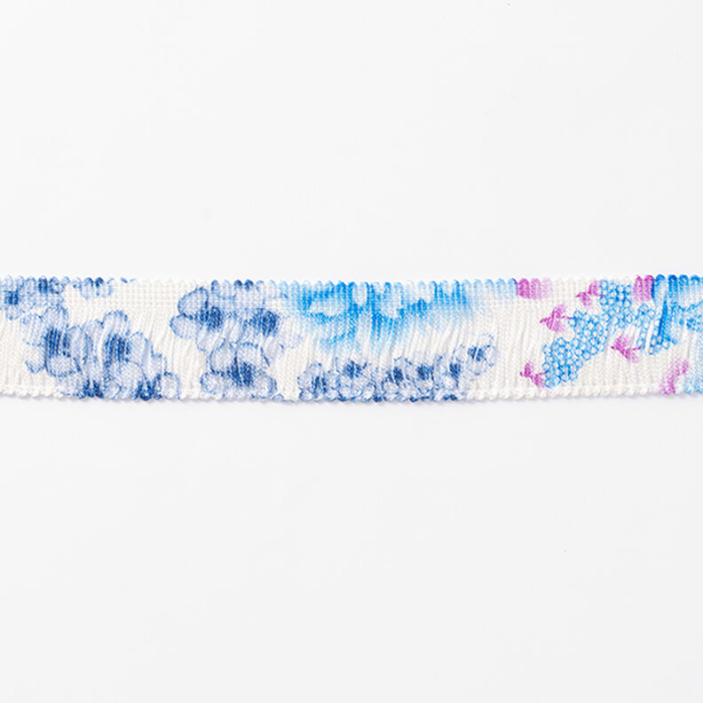 Frędzle Kwiaty [30 mm] – biel/błękit,  image number 2