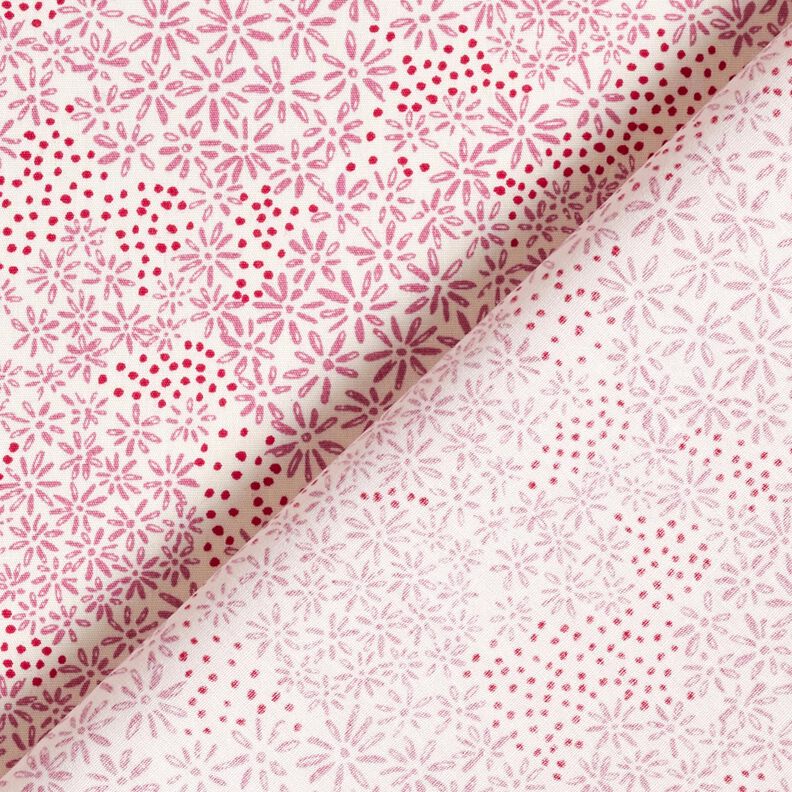 Popelina bawełniana nasiona kwiatów – biel/pastelowy fiolet,  image number 4