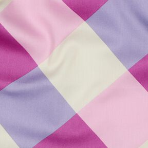 Satyna bawełniana Large Gingham – pastelowy fiolet/mleczna biel, 