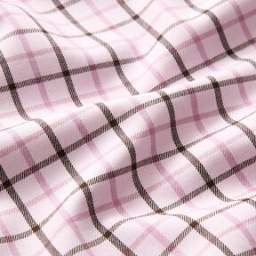 Bawełniana tkanina koszulowa ze wzorem w kratkę – różowy/pastelowy fiolet, 