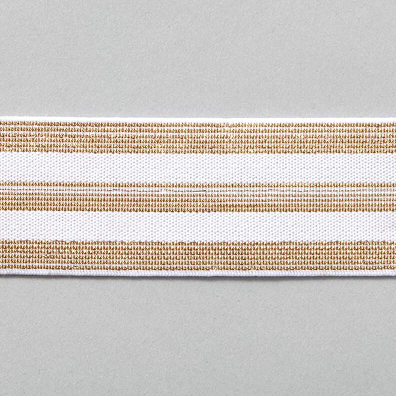Guma w paski [40 mm] – biel/złoto,  image number 1