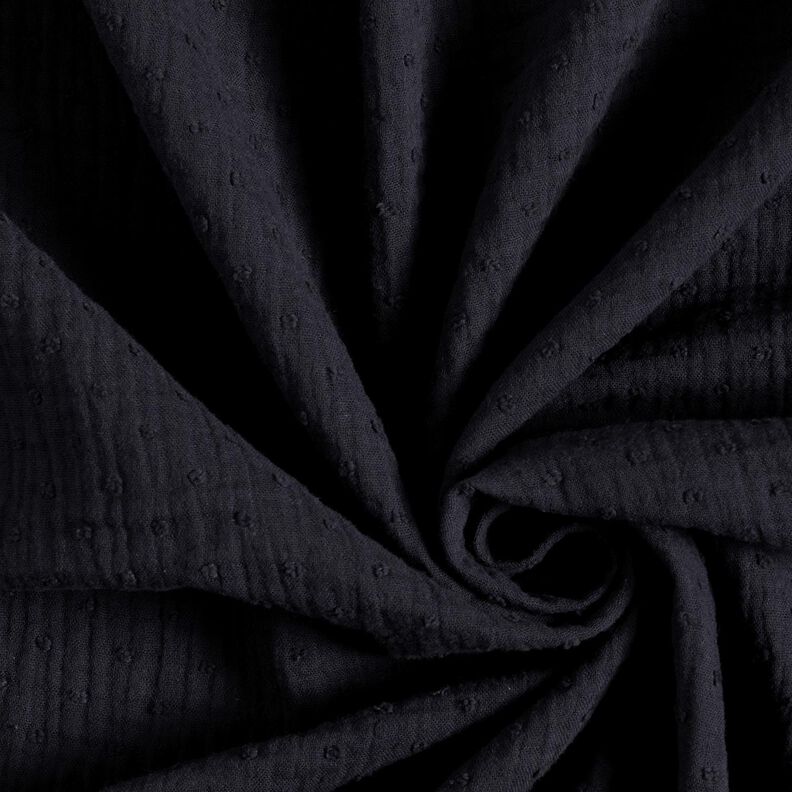 Muślin / Tkanina double crinkle dobby – czerń,  image number 3