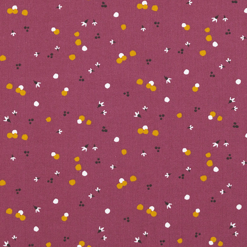 Tkanina bawełniana Kreton kolorowe kropki – merlot,  image number 1