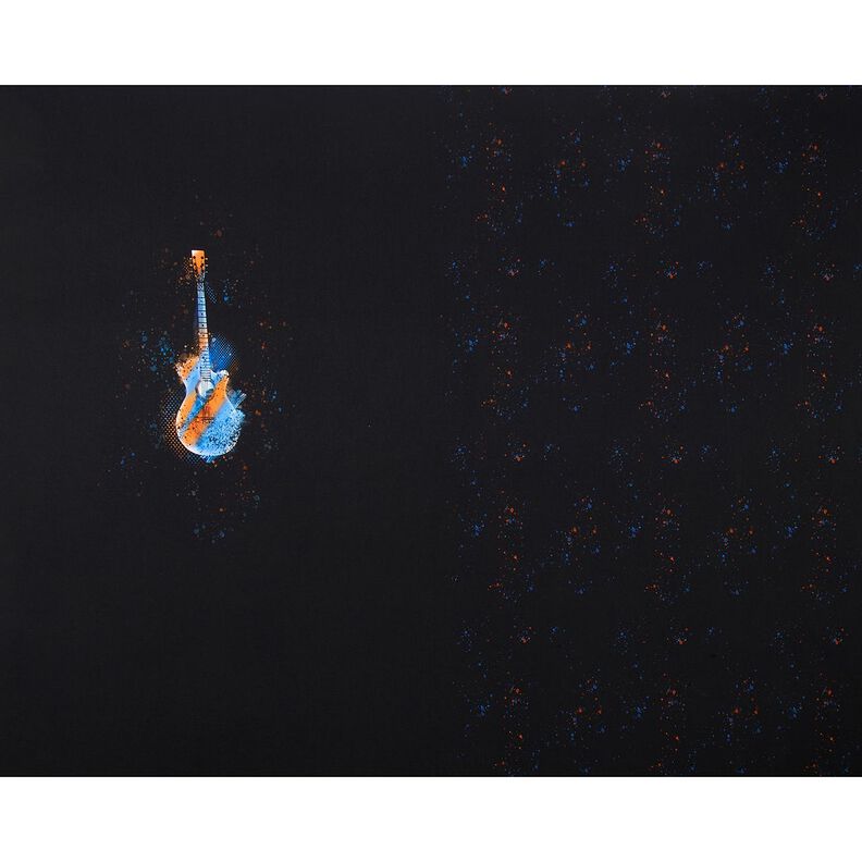 Dżersej bawełniany Panel gitara | Glitzerpüppi – czerń/pomarańcza, image number 5