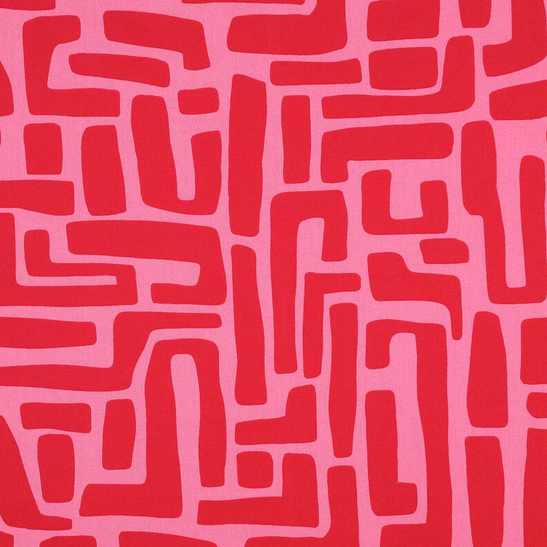 Bawełna powlekana abstrakcyjny – czerwień/pink,  image number 1