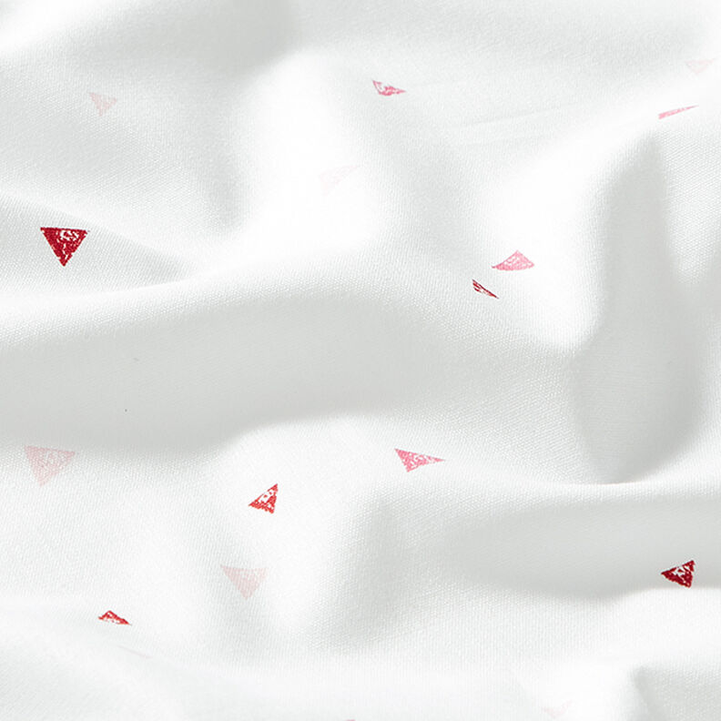 GOTS Popelina bawełniana rysunkowe trójkąty | Tula – biel,  image number 2