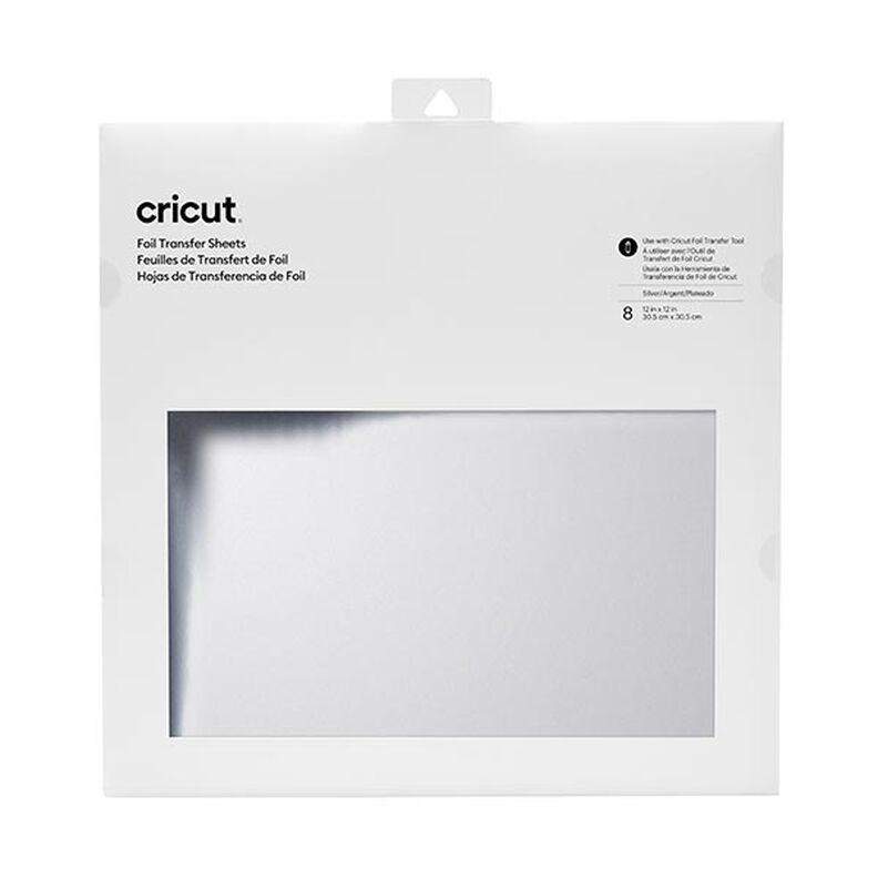 Cricut Folie transferowe [ 30,5 x 30,5 cm | 8 sztuk ] – srebro metaliczny,  image number 1