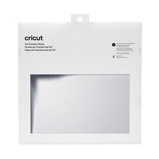 Cricut Folie transferowe [ 30,5 x 30,5 cm | 8 sztuk ] – srebro metaliczny, 