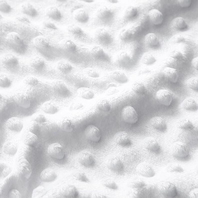 Miękki polar tłoczone kropki – biel,  image number 2