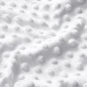 Miękki polar tłoczone kropki – biel | Resztka 100cm, 