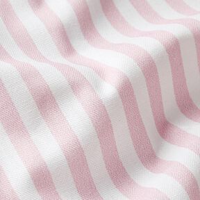 Tkanin dekoracyjna Half panama podłużne pasy – różowy/biel, 