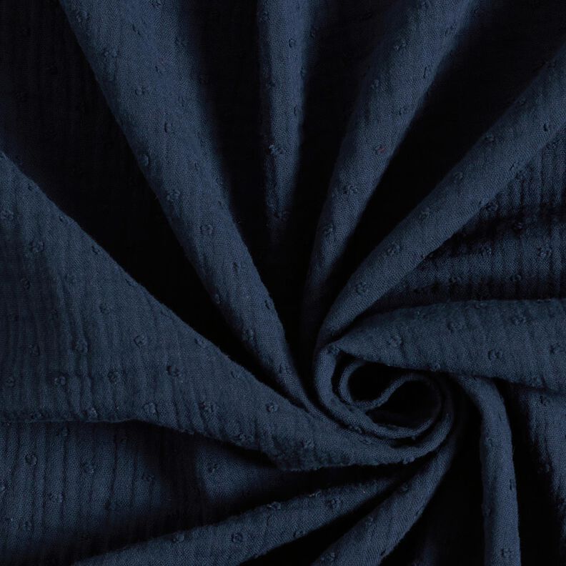 Muślin / Tkanina double crinkle dobby – granat, image number 3