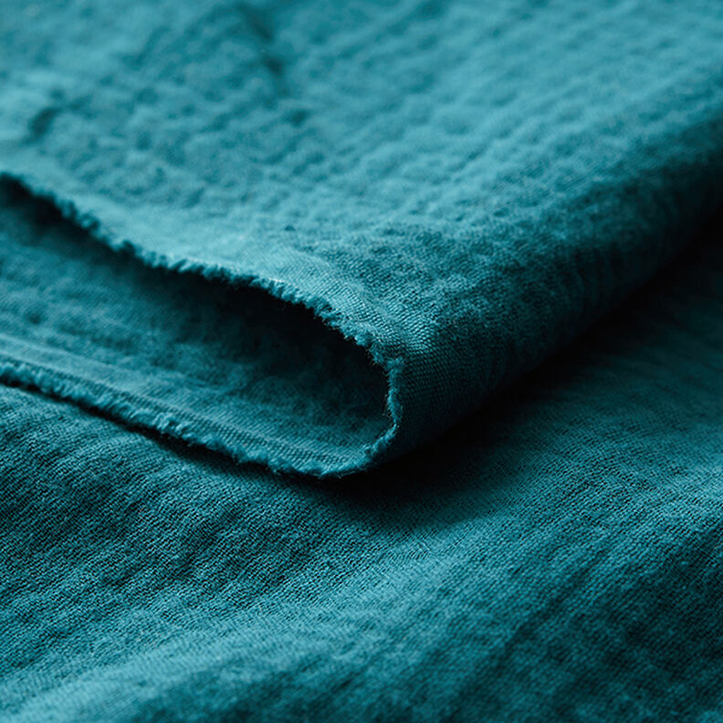Muślin / Tkanina double crinkle – petrol,  image number 5