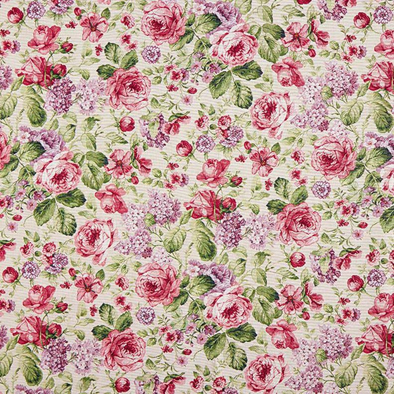 Tkanin dekoracyjna Gobelin kwiaty róży – piasek,  image number 1