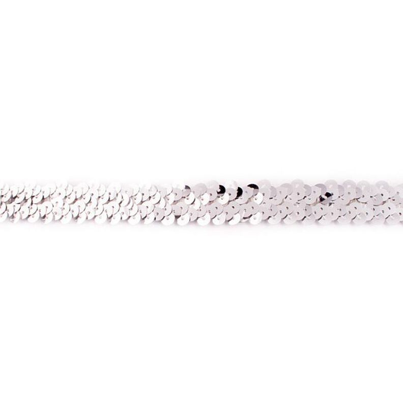 Elastyczna bordiura z cekinami [20 mm] – srebrny metaliczny,  image number 1