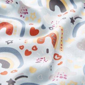 Popelina z tęczą – jasnoniebieski, 