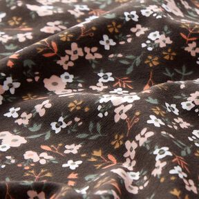 Dżersej bawełniany Mille-fleurs &ndash; czarny brąz, 