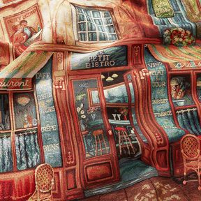 Panel dekoracyjny Gobelin bistro francuskie – błękit/terakota, 