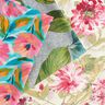 Tkanin dekoracyjna Diagonal bawełniany malowane kwiaty  – róż/turkus,  thumbnail number 5