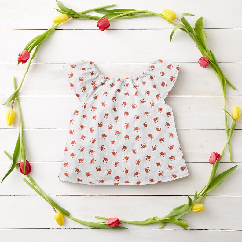 GOTS Muślin / Tkanina double crinkle raki | Poppy Fabrics – kość słoniowa,  image number 7