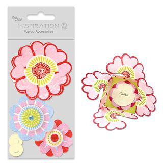 Zestaw do wykonania pudełek pop up Flower Power  – czerwień, 