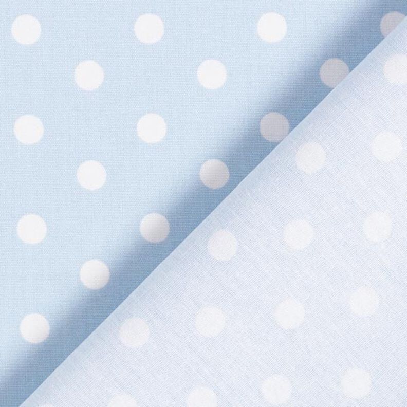 Popelina bawełniana Duże kropki – jasnoniebieski/biel,  image number 6