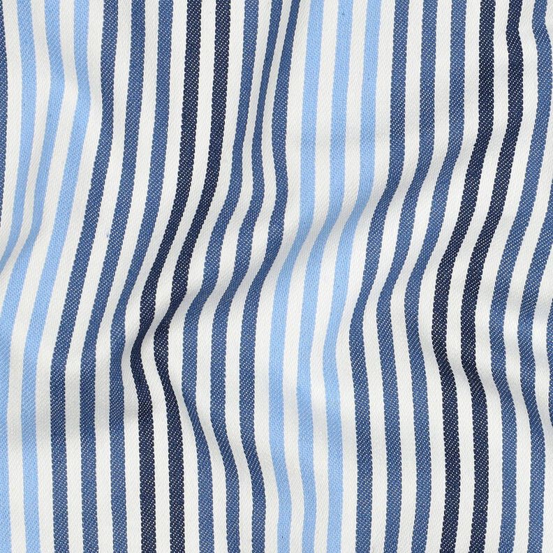 denim Mieszanka bawełny paski | Poppy Fabrics – dżins/mleczna biel,  image number 2