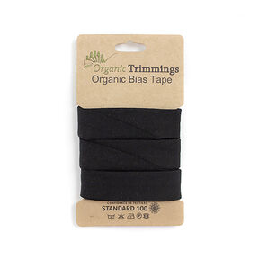 Taśma skośna Dżersej z bawełny organicznej [3 m | 20 mm] – czerń, 