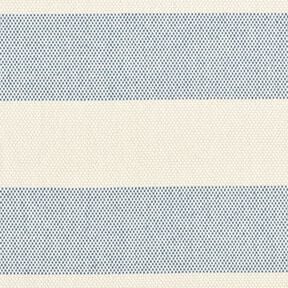 Tkanin dekoracyjna Panama szerokie paski &ndash; szary błękit/jasnobeżowy, 