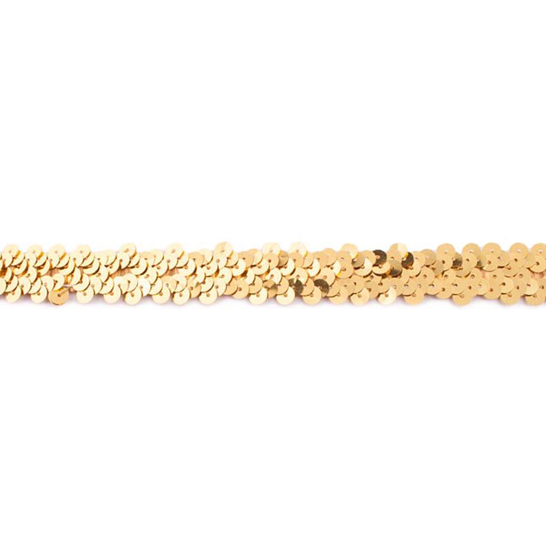 Elastyczna bordiura z cekinami [20 mm] – złoty metaliczny,  image number 1